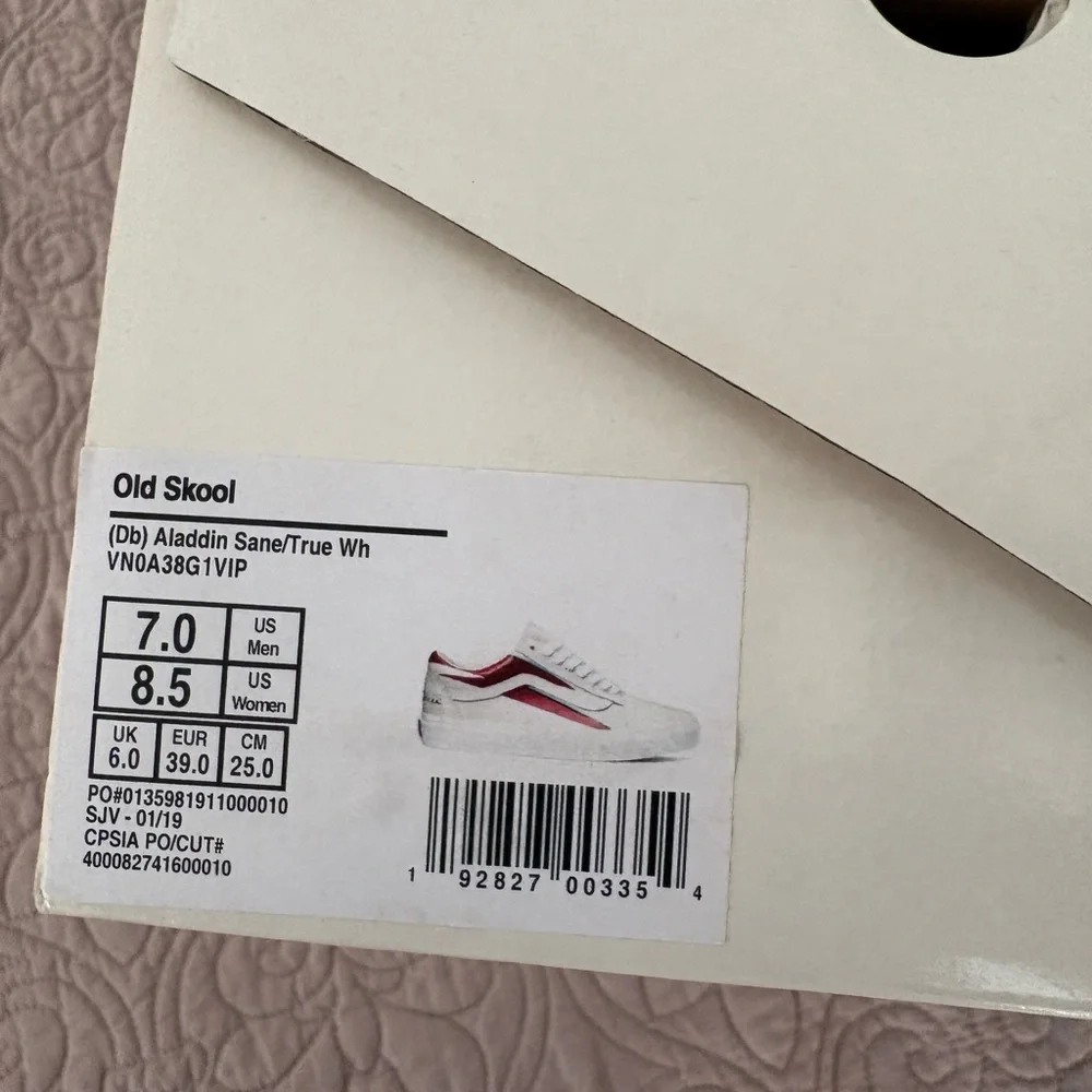 Vans Old Skool Aladdin Sane White and Red Sneakers - Picture 4 of 4